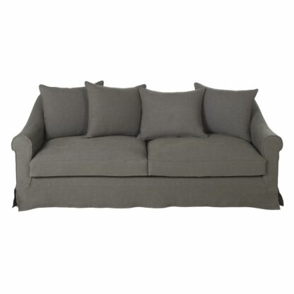 Canapé-lit 4/5 places en lin épais gris