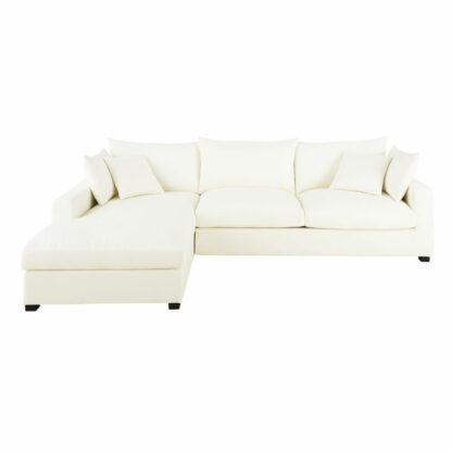 Canapé-lit accoudoir gauche en coton ivoire Rhodes Maisons du Monde