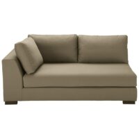 Canapé modulable accoudoir gauche en coton taupe Terence Maisons du Monde