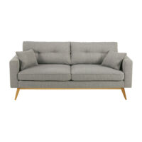 Canapé style scandinave 3 places gris clair Brooke Maisons du Monde