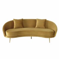 Canapé vintage 3/4 places en velours jaune Glover Maisons du Monde