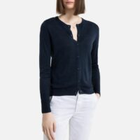 Cardigan col rond en fine maille