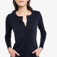 Cardigan col rond en fine maille