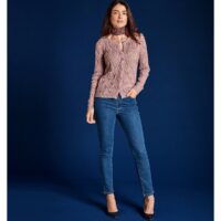 Cardigan col rond en grosse maille