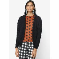 Cardigan en maille poilue Noir COMPANIA FANTASTICA