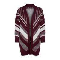 Cardigan long ouvert Noir;Imprimé Bordeaux Only