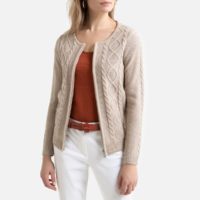 Cardigan zippé fantaisie Rouge Terracota;Beige Anne weyburn