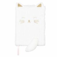 Carnet chat imitation fourrure blanche Maisons du Monde