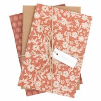 Carnets de notes orange motif floral (x3) Maisons du Monde