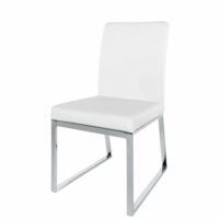 Chaise blanche en métal chromé Niero Maisons du Monde