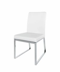 Chaise blanche en métal chromé Niero Maisons du Monde