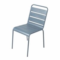 Chaise de jardin en métal bleu gris Batignolles Maisons du Monde