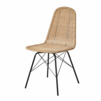 Chaise de jardin en résine tressée imitation rotin et métal noir Beckett Maisons du Monde