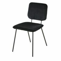 Chaise en velours et métal noirs Griffin Maisons du Monde