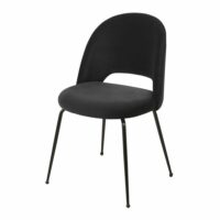 Chaise en velours et métal noirs Isys Maisons du Monde