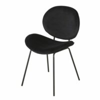 Chaise en velours et métal noirs Luna Maisons du Monde