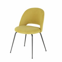 Chaise en velours jaune et métal noir Isys Maisons du Monde