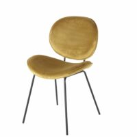 Chaise en velours ocre et métal noir Luna Maisons du Monde