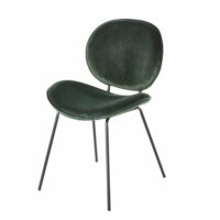 Chaise en velours vert et métal noir Luna Maisons du Monde