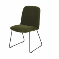 Chaise en velours vert kaki et métal noir Hella Maisons du Monde