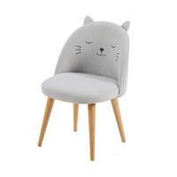 Chaise enfant gris clair à motifs Cats Maisons du Monde