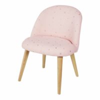 Chaise enfant vintage rose imprimés dorés et bouleau massif Mauricette Maisons du Monde