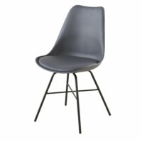 Chaise gris anthracite et pieds en métal noir Wembley Maisons du Monde