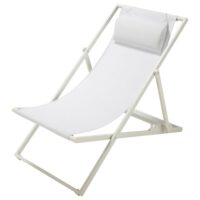 Chaise longue / chilienne pliante en métal blanc Split Maisons du Monde