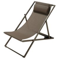 Chaise longue / chilienne pliante en métal taupe Split Maisons du Monde