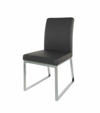 Chaise noire en métal chromé Niero Maisons du Monde