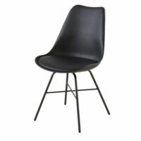 Chaise noire et pieds en métal noir Wembley Maisons du Monde