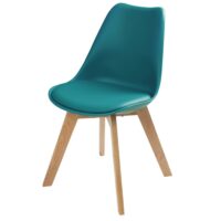 Chaise style scandinave bleu pétrole et chêne Ice Maisons du Monde