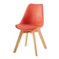 Chaise style scandinave corail et chêne massif Ice Maisons du Monde