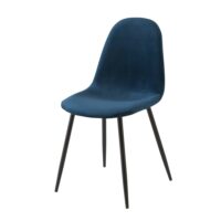 Chaise style scandinave en velours bleu Clyde Maisons du Monde