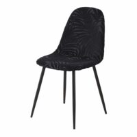 Chaise style scandinave en velours dévoré noir Clyde Maisons du Monde