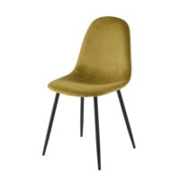 Chaise style scandinave en velours jaune Clyde Maisons du Monde