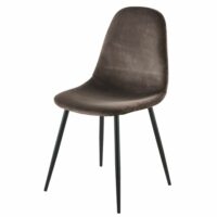 Chaise style scandinave en velours taupe Clyde Maisons du Monde