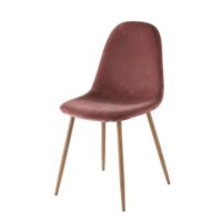 Chaise style scandinave en velours vieux rose Clyde Maisons du Monde