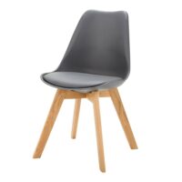 Chaise style scandinave gris anthracite et chêne Ice Maisons du Monde