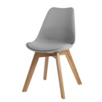 Chaise style scandinave grise et chêne massif Ice Maisons du Monde