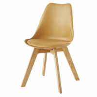 Chaise style scandinave jaune et chêne Ice Maisons du Monde