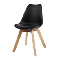 Chaise style scandinave noire et chêne Ice Maisons du Monde