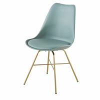 Chaise verte et pieds en métal chromé doré Wembley Maisons du Monde