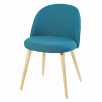 Chaise vintage bleu pétrole et bouleau massif Mauricette Maisons du Monde