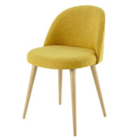 Chaise vintage jaune et bouleau massif Mauricette Maisons du Monde