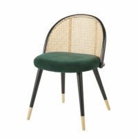 Chaise vintage verte cannage en rotin et bouleau massif Mauricette Maisons du Monde