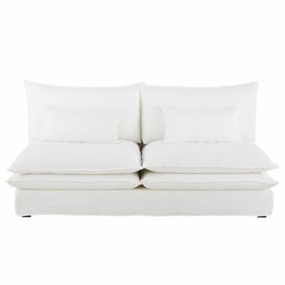 Chauffeuse de canapé 2 places en lin blanc Pompei Maisons du Monde