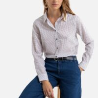 Chemise boutonnée en coton et à motifs Imprimé Fond Bleu;Imprimé Fond Beige;Blanc Imprimé;Imprimé Fond Marine Benetton