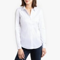 Chemise cintrée à manches longues Bleu Marine;Bleu Ciel;Blanc;Rose Poudré Tommy Hilfiger