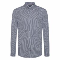 Chemise coupe droite 100% coton à rayures Bleu Ciel - Bleu Marine Tommy Hilfiger